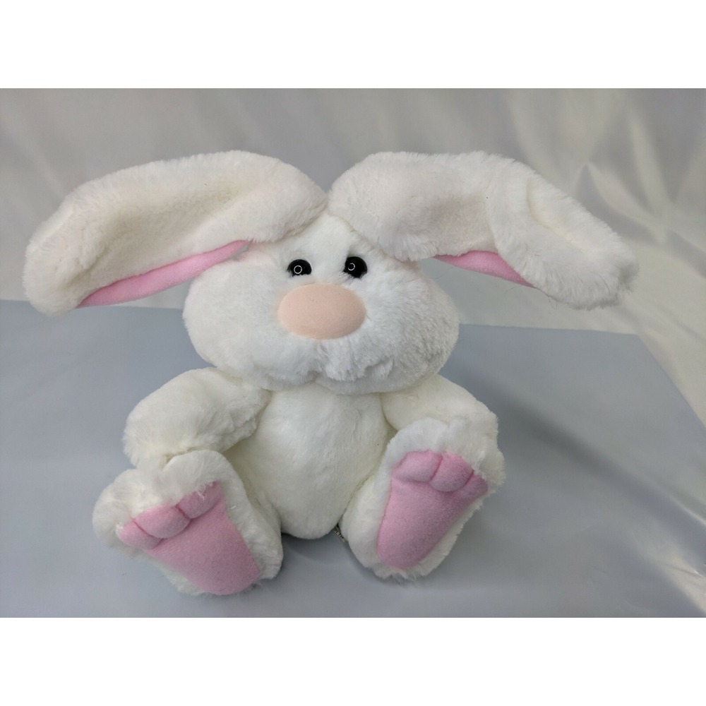 Soft Dreams White Rabbit Plush Rattle Bunny 6 Inch Stuffed Animal Toy